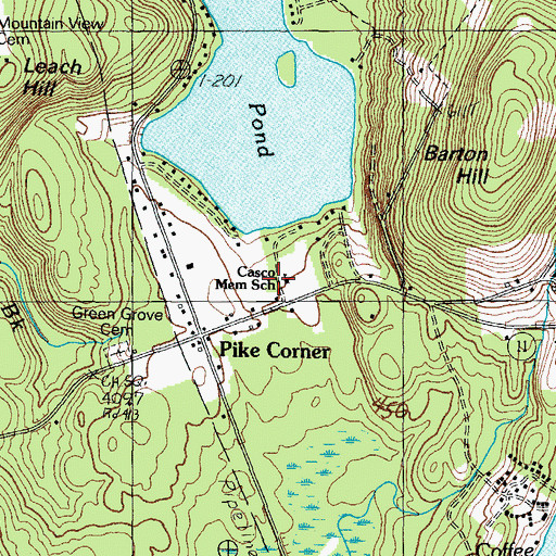 Topographic Map of Casco Memorial School, ME