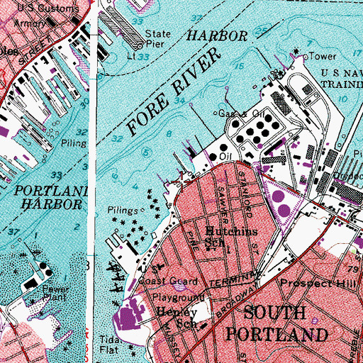 Topographic Map of Centerboard Yacht Club, ME