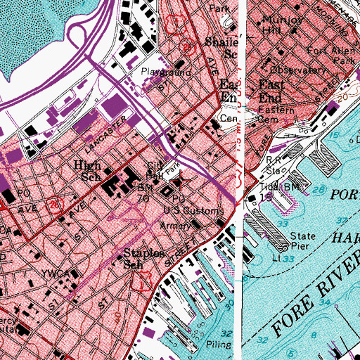 Topographic Map of Chamber of Commerce of the Greater Portland Region, ME