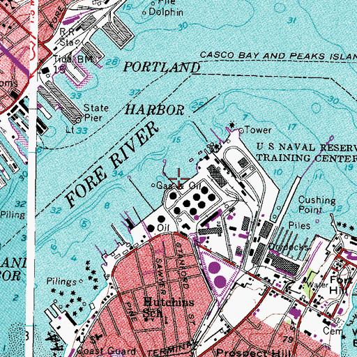 Topographic Map of Channel Crossing Marina, ME