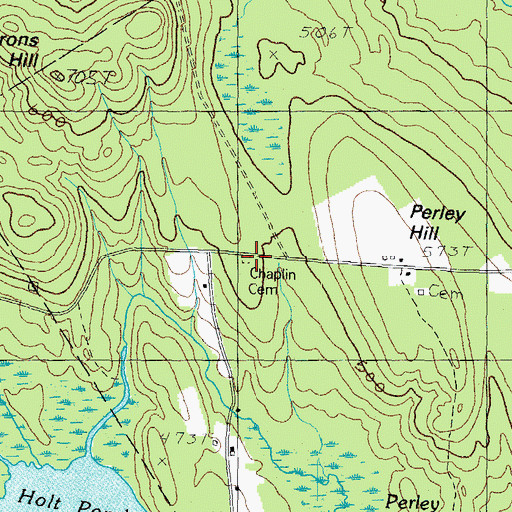 Topographic Map of Chaplin Cemetery, ME