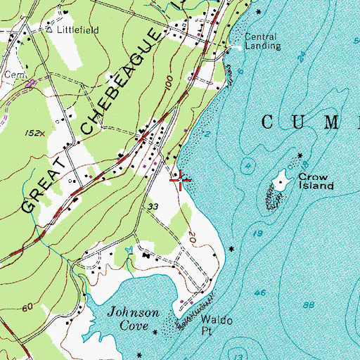 Topographic Map of Chebeague Island Post Office, ME
