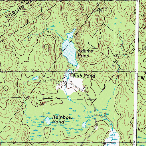 Topographic Map of Chub Pond, ME