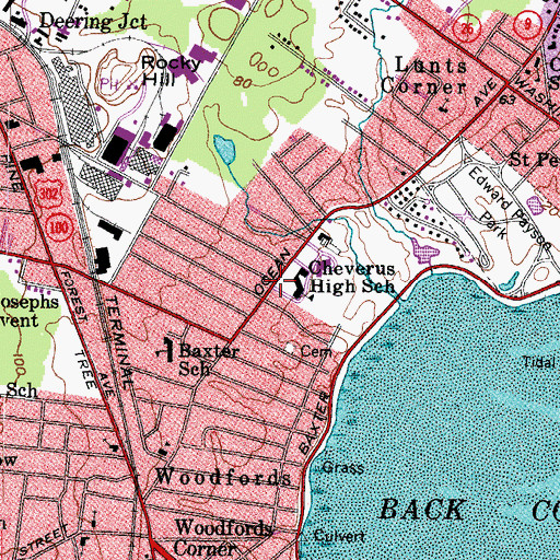 Topographic Map of Church of the Holy Spirit Episcopal Church, ME
