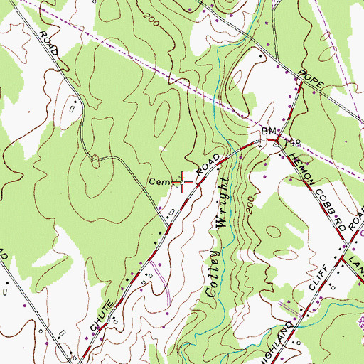 Topographic Map of Chute Cemetery, ME