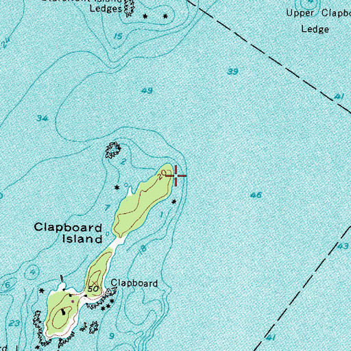 Topographic Map of Clapboard Island Light, ME