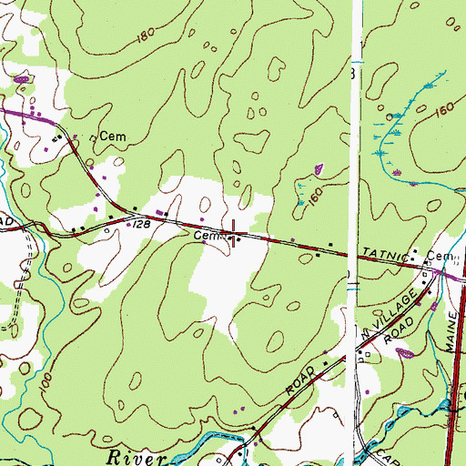 Topographic Map of Clay Cemetery, ME