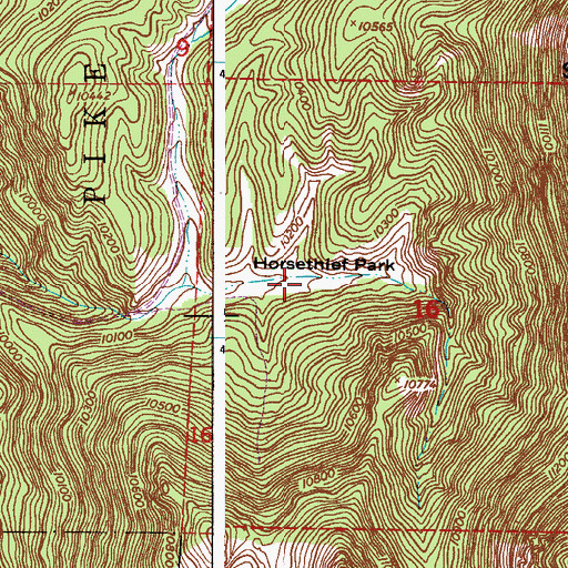 Topographic Map of Horsethief Park, CO