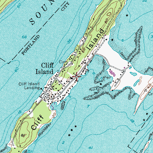 Topographic Map of Cliff Island School, ME