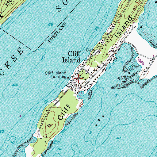 Topographic Map of Cliff Island Post Office, ME