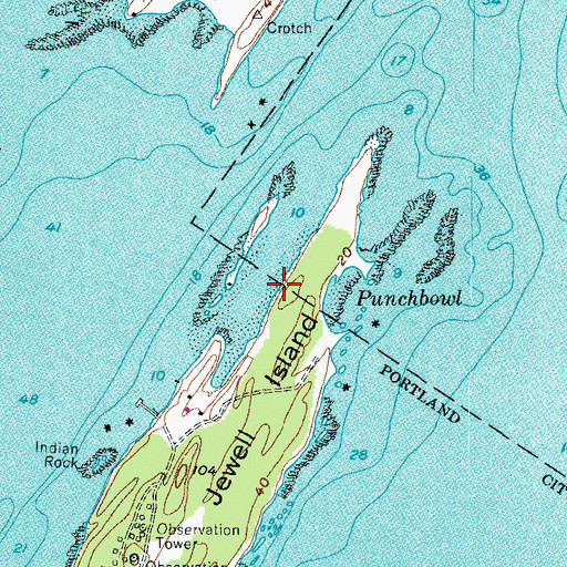 Topographic Map of Cocktail Cove, ME