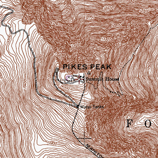 Topographic Map of Summit House, CO