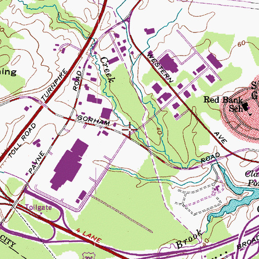 Topographic Map of Cornerbrook Shopping Center, ME