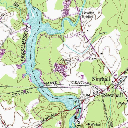 Topographic Map of Crendell Hill, ME