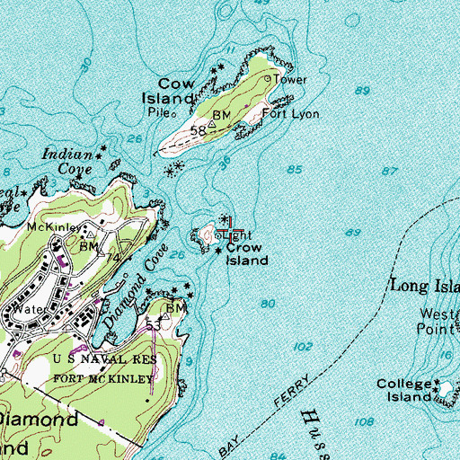 Topographic Map of Crow Island Light, ME