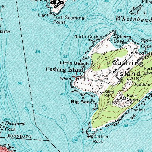 Topographic Map of Cushing Island Landing (historical), ME