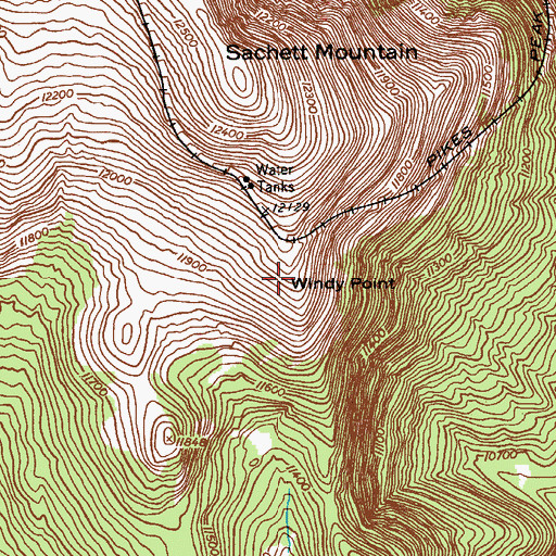 Topographic Map of Windy Point, CO