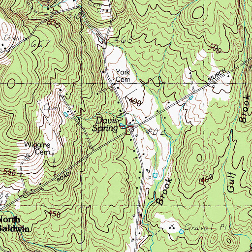 Topographic Map of Davis Spring, ME