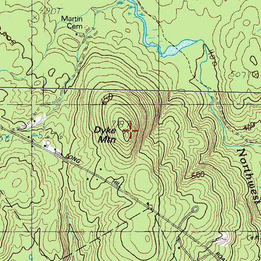 Topographic Map of Dyke Mountain, ME
