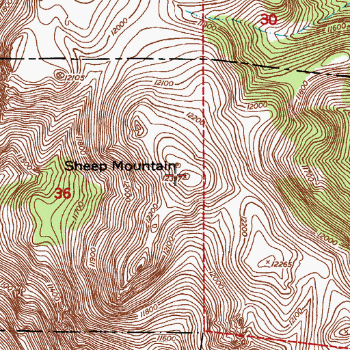 Topographic Map of Sheep Mountain, CO