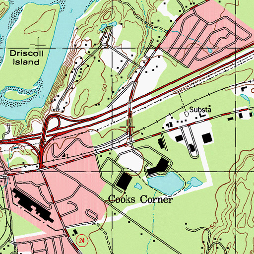 Topographic Map of Fairhaven Assembly of God Church, ME