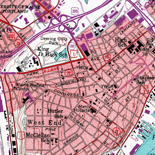 Topographic Map of Faith House Womans Shelter, ME