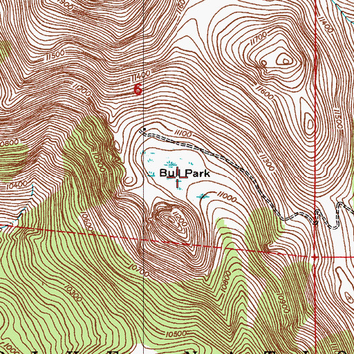 Topographic Map of Bull Park, CO