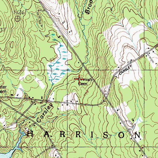 Topographic Map of Finnish Cemetery, ME