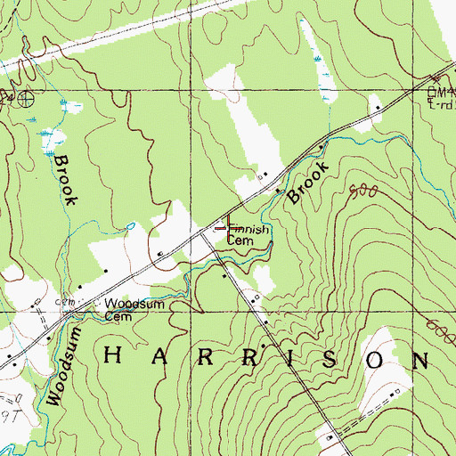 Topographic Map of Finnish Cemetery, ME