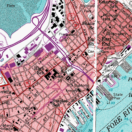 Topographic Map of First Baptist Church, ME