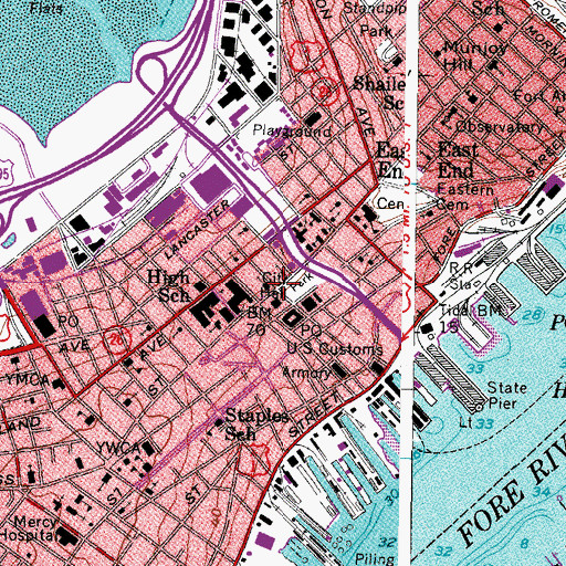 Topographic Map of First Parish Unitarian Church, ME