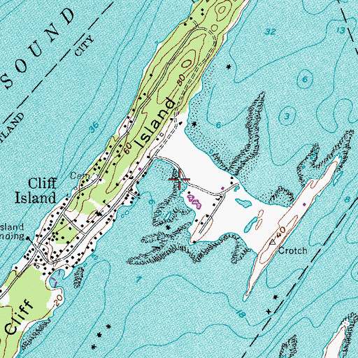 Topographic Map of Fishermans Cove, ME