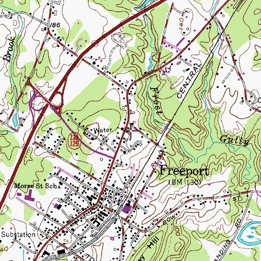 Topographic Map of First Baptist Church, ME