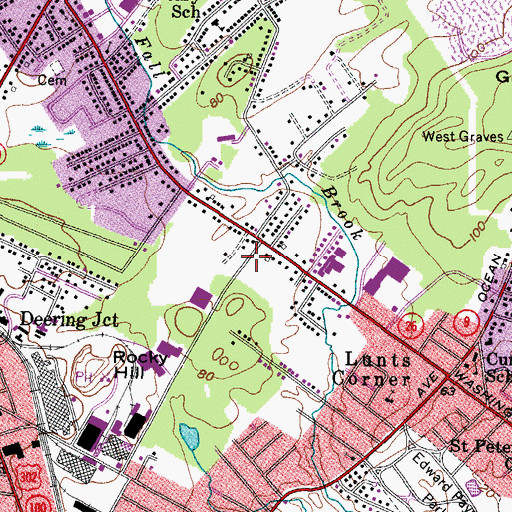 Topographic Map of First Baptist Church, ME