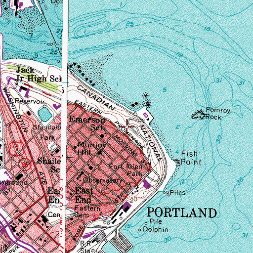 Topographic Map of First Civic Monument, ME