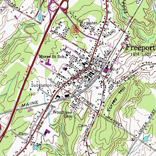 Topographic Map of First Parish Congregational Church, ME