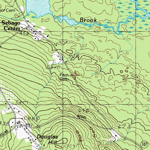 Topographic Map of Fitch Cemetery, ME