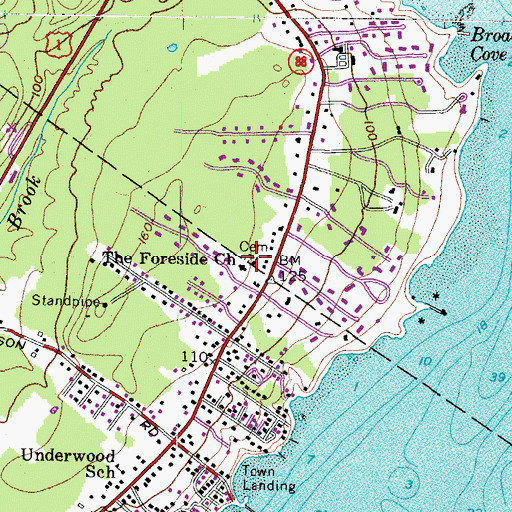 Topographic Map of Foreside Community Cemetery, ME