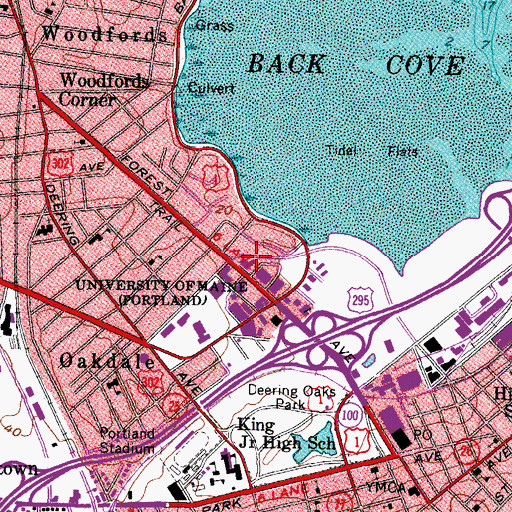 Topographic Map of Forest Avenue Plaza Shopping Center, ME