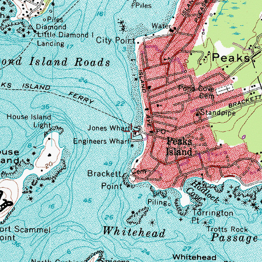 Topographic Map of Forrest City Landing, ME