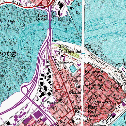 Topographic Map of Fort Sumner Park, ME