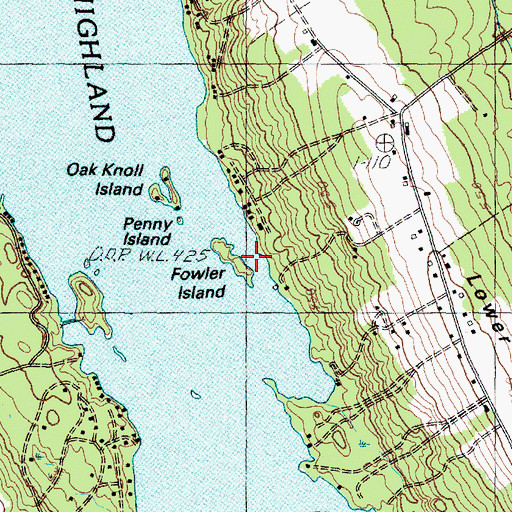 Topographic Map of Fowler Island, ME