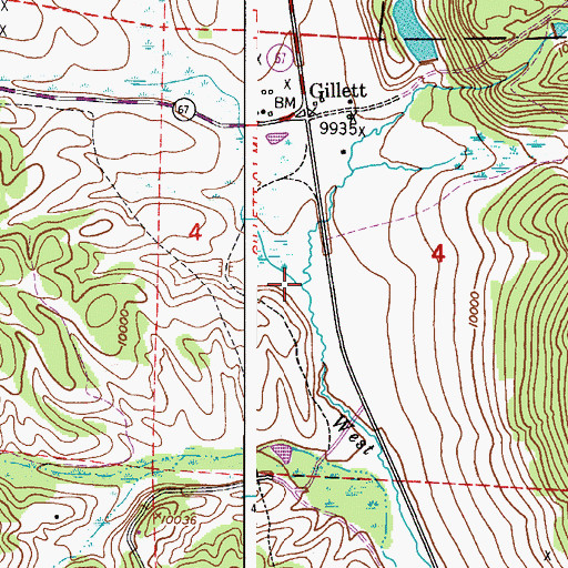 Topographic Map of West Fork West Beaver Creek, CO