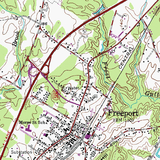 Topographic Map of Freeport Community Library, ME