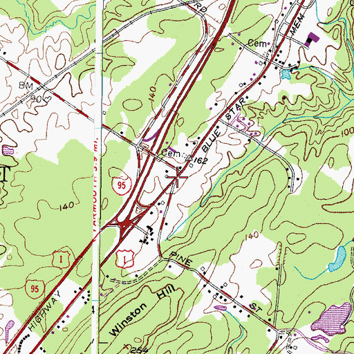 Topographic Map of Freeport Crossing Outlet Mall, ME