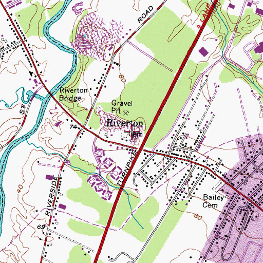 Topographic Map of Friends Cemetery, ME