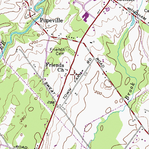 Topographic Map of Friends School (historical), ME