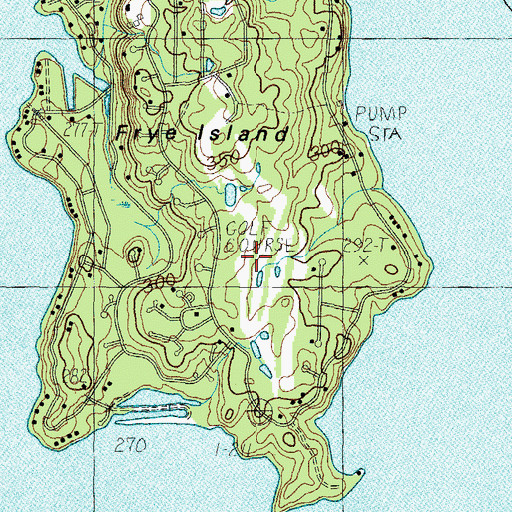 Topographic Map of Frye Island Golf Course, ME
