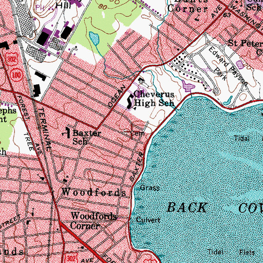 Topographic Map of George Street Cemetery, ME
