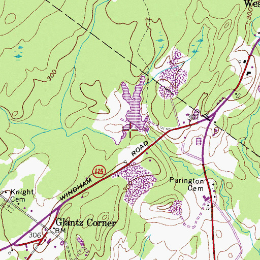 Topographic Map of Glantz Brook, ME